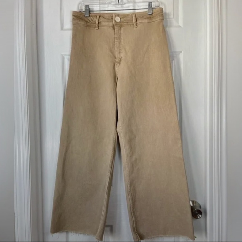 Tan ZARA Marine Wide Leg Jean Pants (Size 6)